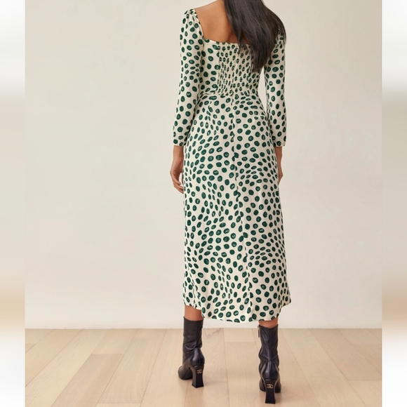 Reformation Hilda Dress In Tapioca Long Sleeve Formal Women's Size 6 - Picture 3 of 10